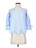Likely 100% Cotton Blue 3/4 Sleeve Button-Down Shirt Size XS - photo 1