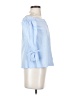 Likely 100% Cotton Blue 3/4 Sleeve Button-Down Shirt Size XS - photo 4