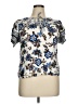 Maurices 100% Rayon Floral Ivory Short Sleeve Blouse Size 0X - photo 1