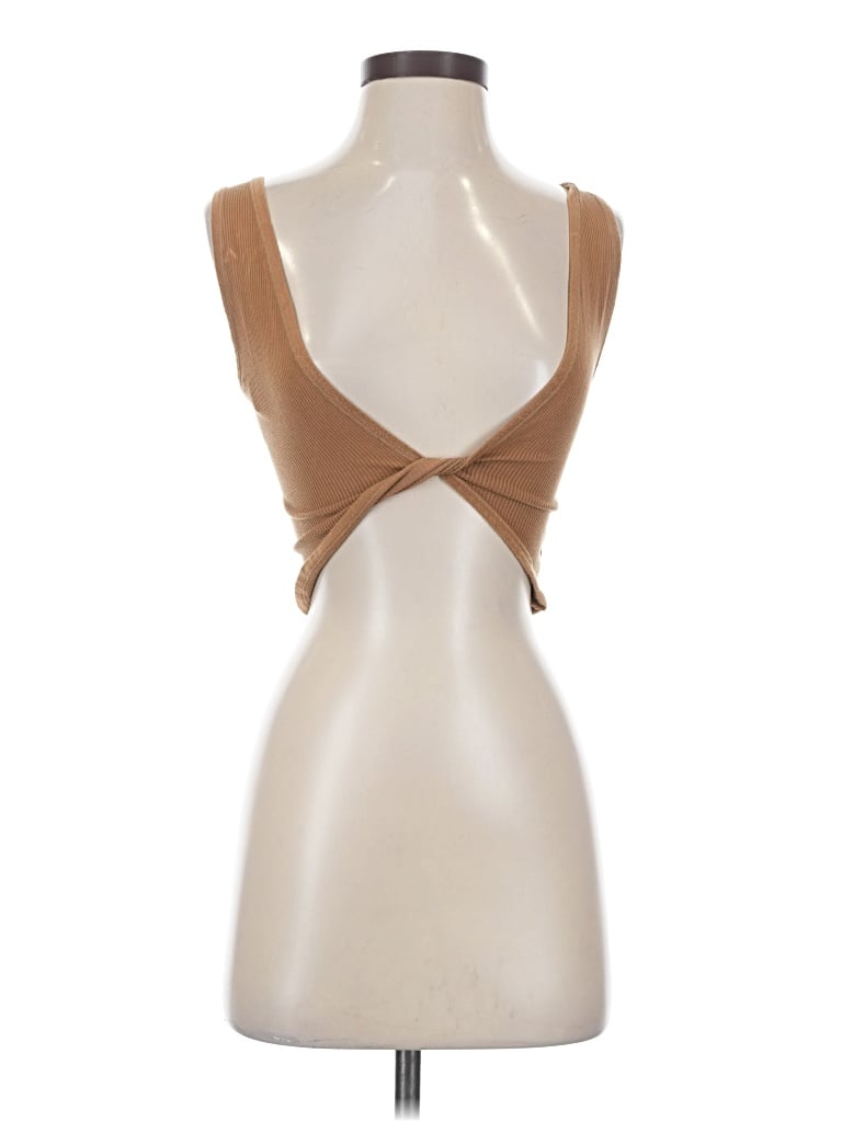 Pre-owned Out From Under Tank Top Brown Strapless Neckline Tops
