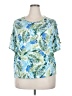 Stella Parker Teal Short Sleeve Blouse Size 2X - photo 1