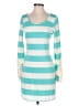 Pink Owl Stripes Teal Casual Dress Size M - photo 1