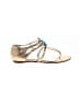 Tibi 100% Leather Gold Sandals Size 5 1/2 - photo 1