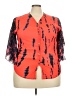 Unbranded Print Orange 3/4 Sleeve Blouse Size 3X - photo 1