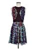 Hunter Dixon 100% Polyester Graphic Blue Cocktail Dress Size 6 - photo 1