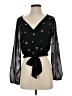 Lovers + Friends 100% Polyester Stars Black 3/4 Sleeve Blouse Size XS - photo 1