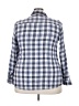 Cato 100% Rayon Plaid Blue Long Sleeve Button-Down Shirt Size 22 - photo 2