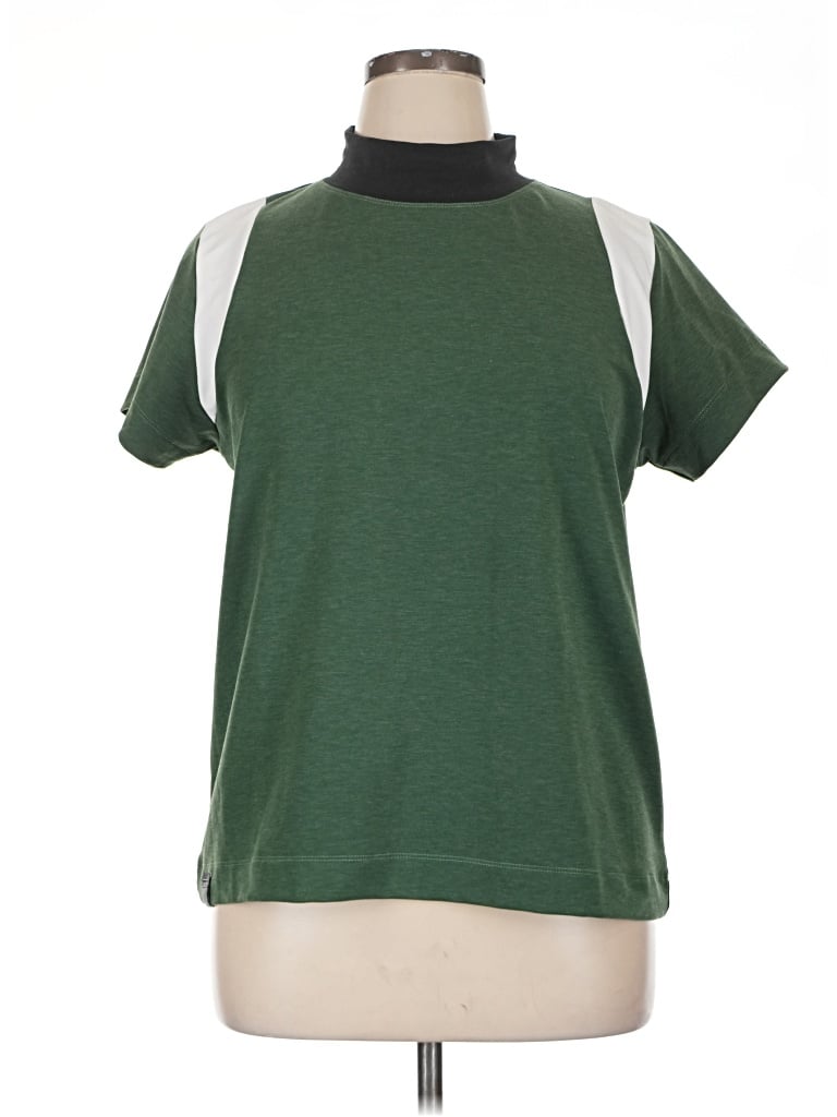 Pre-owned Oiselle Short Sleeve Turtleneck In Green