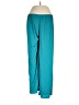 Natori 100% Polyester Solid Teal Track Pants Size L - photo 1