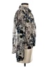 CAbi 100% Polyester Floral Blue Silver Long Sleeve Blouse Size S - photo 4