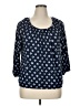 MICHAEL Michael Kors Blue 3/4 Sleeve Blouse Size XL - photo 1