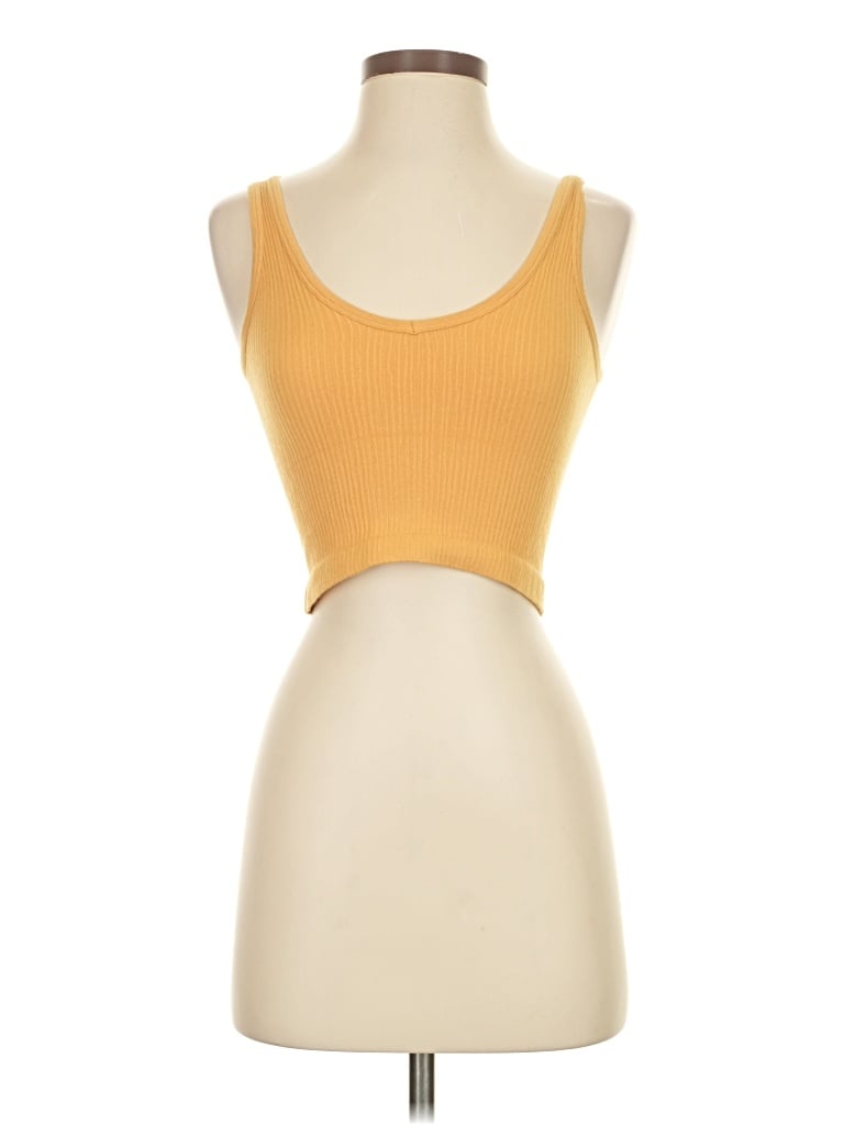 Pre-owned Out From Under Tank Top Yellow Strapless Neckline Tops