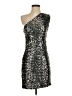 Haney 100% Polyamide Metallic Silver Cocktail Dress Size 4 - photo 1