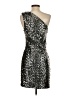 Haney 100% Polyamide Metallic Silver Cocktail Dress Size 4 - photo 2