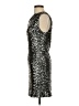 Haney 100% Polyamide Metallic Silver Cocktail Dress Size 4 - photo 5