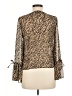 Primark 100% Polyester Animal Print Brown Long Sleeve Blouse Size 6 - photo 2