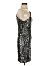 Haney 100% Polyamide Metallic Silver Cocktail Dress Size 4 - photo 4
