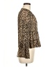 Primark 100% Polyester Animal Print Brown Long Sleeve Blouse Size 6 - photo 4