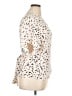 Chelsea28 100% Polyester Animal Print Ivory Short Sleeve Blouse Size XL - photo 4