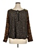 Black Rainn 100% Polyester Animal Print Brown Long Sleeve Blouse Size XL - photo 1