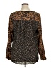 Black Rainn 100% Polyester Animal Print Brown Long Sleeve Blouse Size XL - photo 2