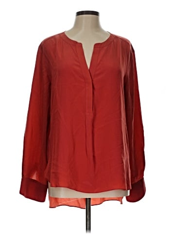 BCBGMAXAZRIA Long Sleeve Silk Top (view 1)