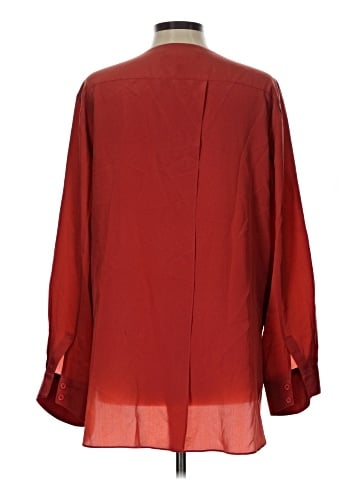 BCBGMAXAZRIA Long Sleeve Silk Top (view 2)