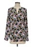 Maison Jules 100% Polyester Floral Blue Long Sleeve Blouse Size S - photo 1