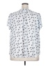 Monday Fun 100% Polyester Print Silver Short Sleeve Blouse Size 2X - photo 2