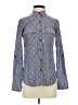 Express Print Blue Long Sleeve Blouse Size XS - photo 1