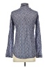 Express Print Blue Long Sleeve Blouse Size XS - photo 2