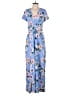 Taylor 100% Rayon Floral Blue Jumpsuit Size 6 - photo 1