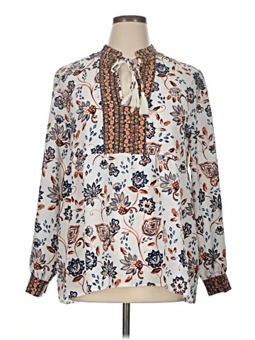 dip Long Sleeve Blouse (view 1)