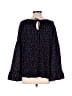 Ann Taylor LOFT 100% Rayon Blue Black 3/4 Sleeve Blouse Size M - photo 2