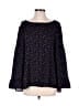 Ann Taylor LOFT 100% Rayon Blue Black 3/4 Sleeve Blouse Size M - photo 1