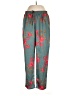 PrettyLittleThing 100% Polyester Floral Teal Casual Pants Size 10 - photo 1