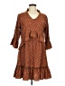 Unbranded 100% Polyester Polka Dots Brown Casual Dress Size M - photo 1