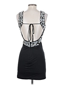 knee length dresses for ladies 90s Black Dress Fredericks of Hollywood Sheer Spiral Top
