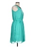 Opullence 100% Polyester Solid Teal Cocktail Dress Size L - photo 4