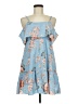 Unbranded 100% Polyester Floral Blue Casual Dress Size M - photo 1