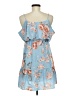 Unbranded 100% Polyester Floral Blue Casual Dress Size M - photo 2