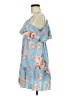 Unbranded 100% Polyester Floral Blue Casual Dress Size M - photo 5