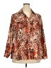 Elementz Animal Print Orange Long Sleeve Blouse Size 2X - photo 1