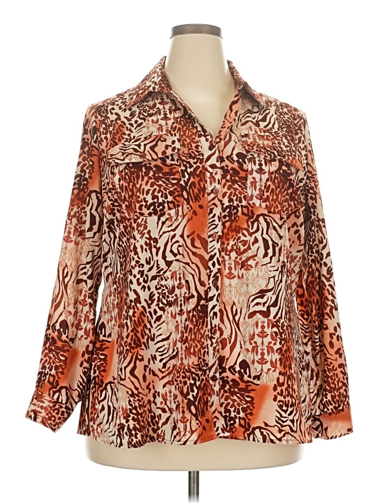 Pre-owned Elementz Long Sleeve Blouse In Orange