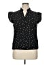 Unbranded Polka Dots Black Short Sleeve Blouse Size XL - photo 1