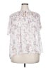 Torrid 100% Polyester Floral White Short Sleeve Blouse Size 2X Plus (2) - photo 1