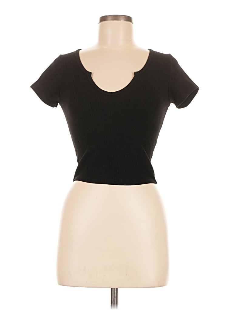 Pre-owned Bozzolo Short Sleeve Top Black Sweetheart Neckline Tops