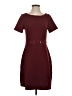 Just Fab Solid Burgundy Casual Dress Size S - photo 1