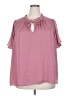 Torrid 100% Polyester Pink Short Sleeve Blouse Size 2X Plus (2) - photo 1