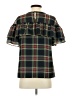 J.Crew 100% Polyester Plaid Black Short Sleeve T-Shirt Size 4 - photo 2
